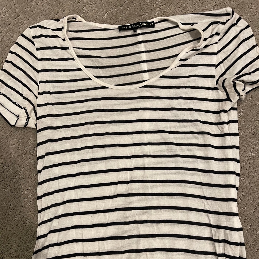 Rag & Bone Navy/white striped t-shirt